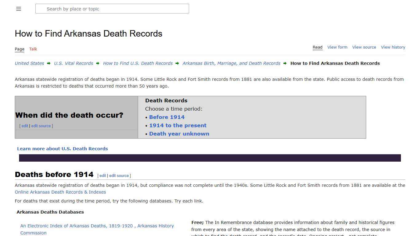 How to Find Arkansas Death Records • FamilySearch